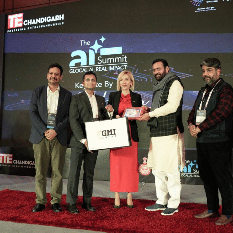 CEO of GMI Infra Mohit Bansal with CM of Haryana Sh Nayab Singh Saini Ji